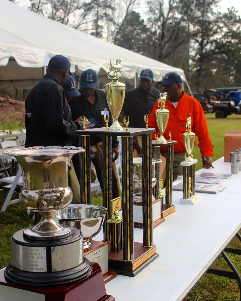 The trophy table, silver and gold